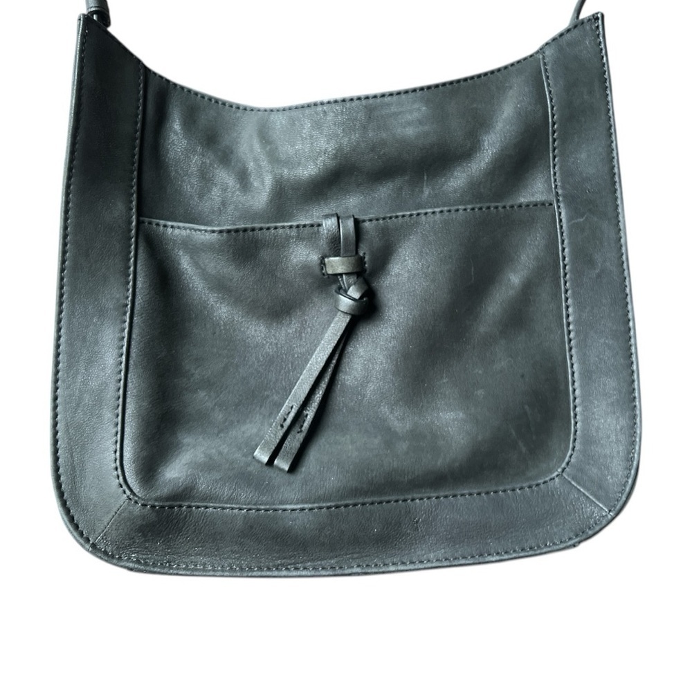Lucky Brand Genuine Leather Black Crossbody Adjustable Strap Purse - Picture 3 of 13